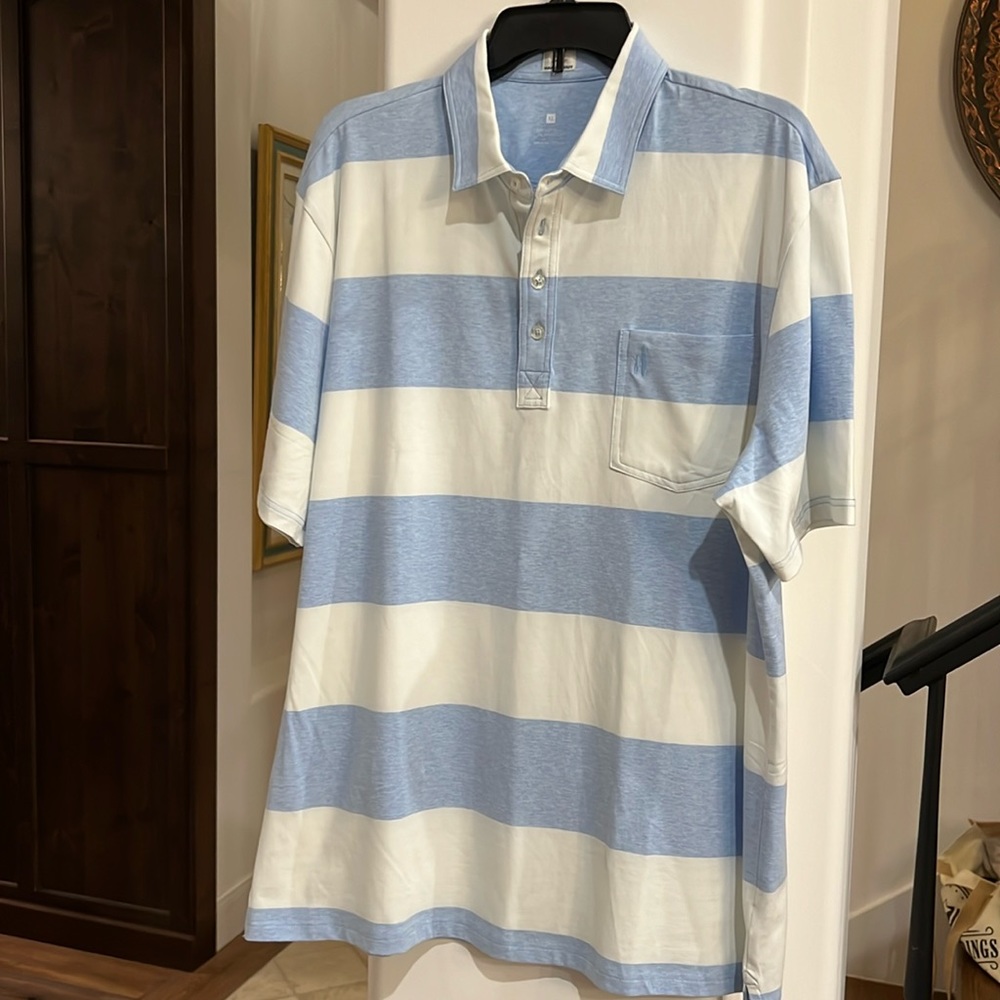 Johnnie O Mens Striped Shirt Size XL Polo